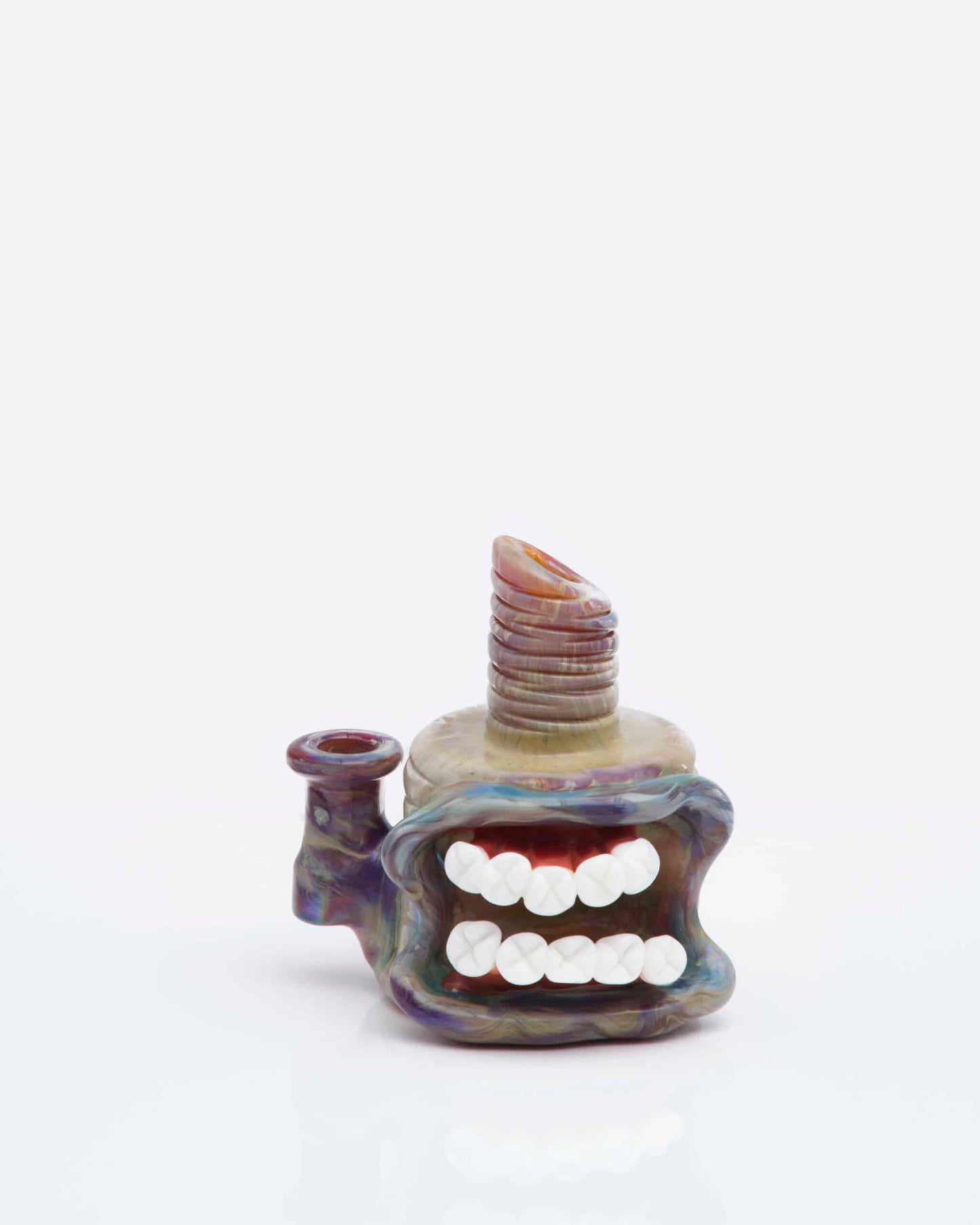 hand-blown design of the Persimmon Strike Mini Face Rig w/ Matching Carb Cap by FrostysFresh