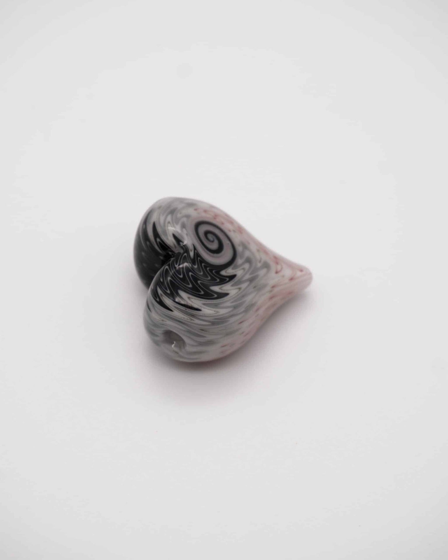 heady glass pendant - Black / White Heart Pendant by NateyLove
