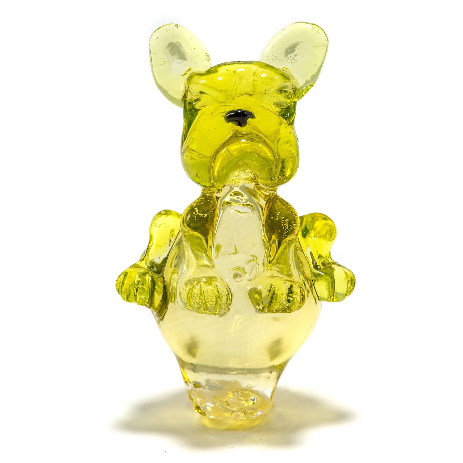 artisan-crafted glass pendant - [SW5] Citrine UV Frenchie Recycler with Opal Eyes Set by Swanny (w/ matching Opal Eyes Frenchie Pendant, Frenchie Spinner Cap, Bobblehead Opal Eyes Pendant, a Swanny Moodmat, and a signed 1300 Pelican