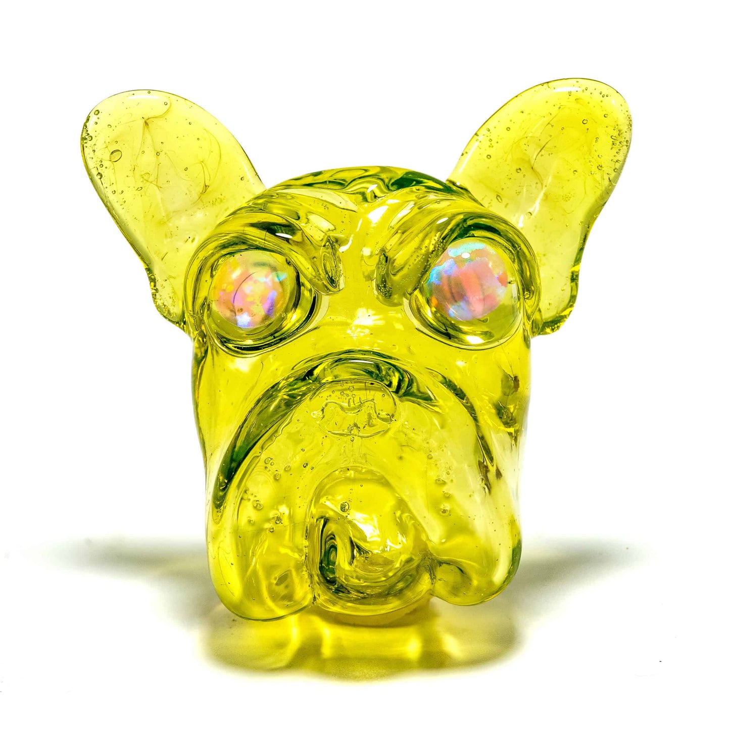 artisan-crafted glass pendant - [SW5] Citrine UV Frenchie Recycler with Opal Eyes Set by Swanny (w/ matching Opal Eyes Frenchie Pendant, Frenchie Spinner Cap, Bobblehead Opal Eyes Pendant, a Swanny Moodmat, and a signed 1300 Pelican