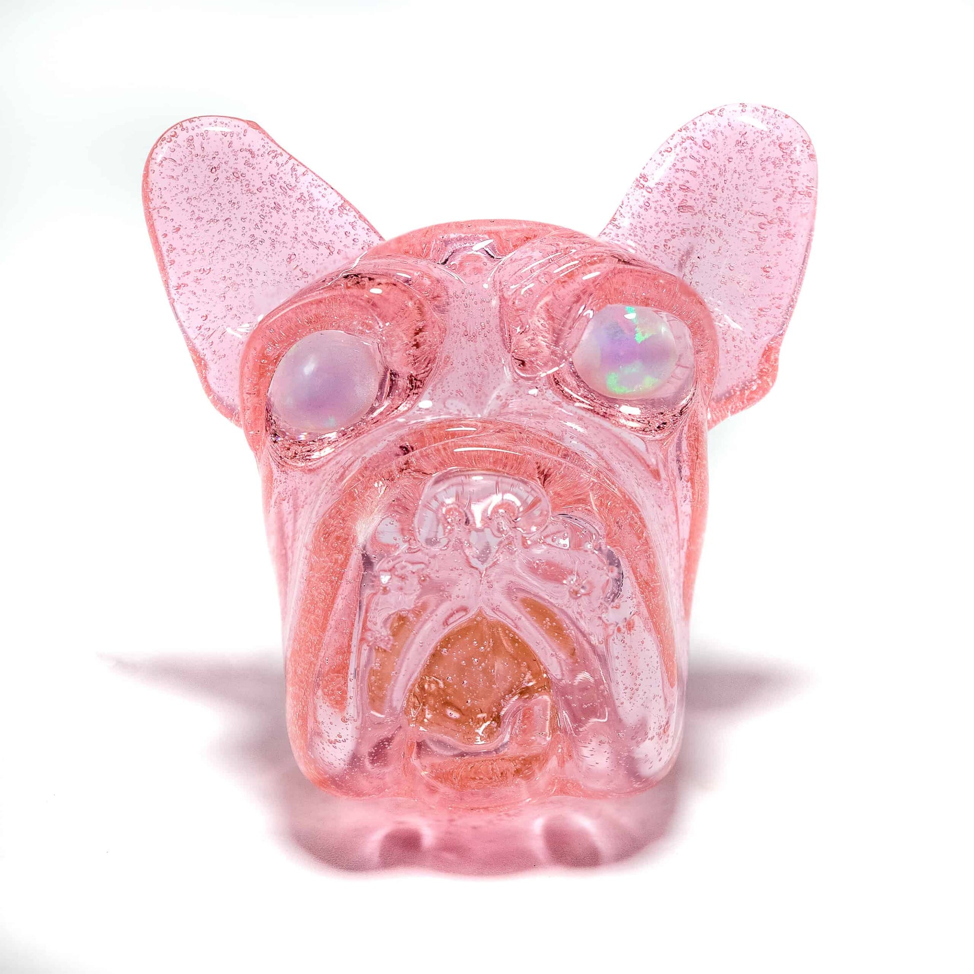 sophisticated glass pendant - [SW4] Pink Lollipop Frenchie Recycler with Opal Eyes Set by Swanny (w/ matching Opal Eyes Frenchie Pendant, Frenchie Spinner Cap, Bobblehead Opal Eyes Pendant, a Swanny Moodmat, and a signed 1300 Peli