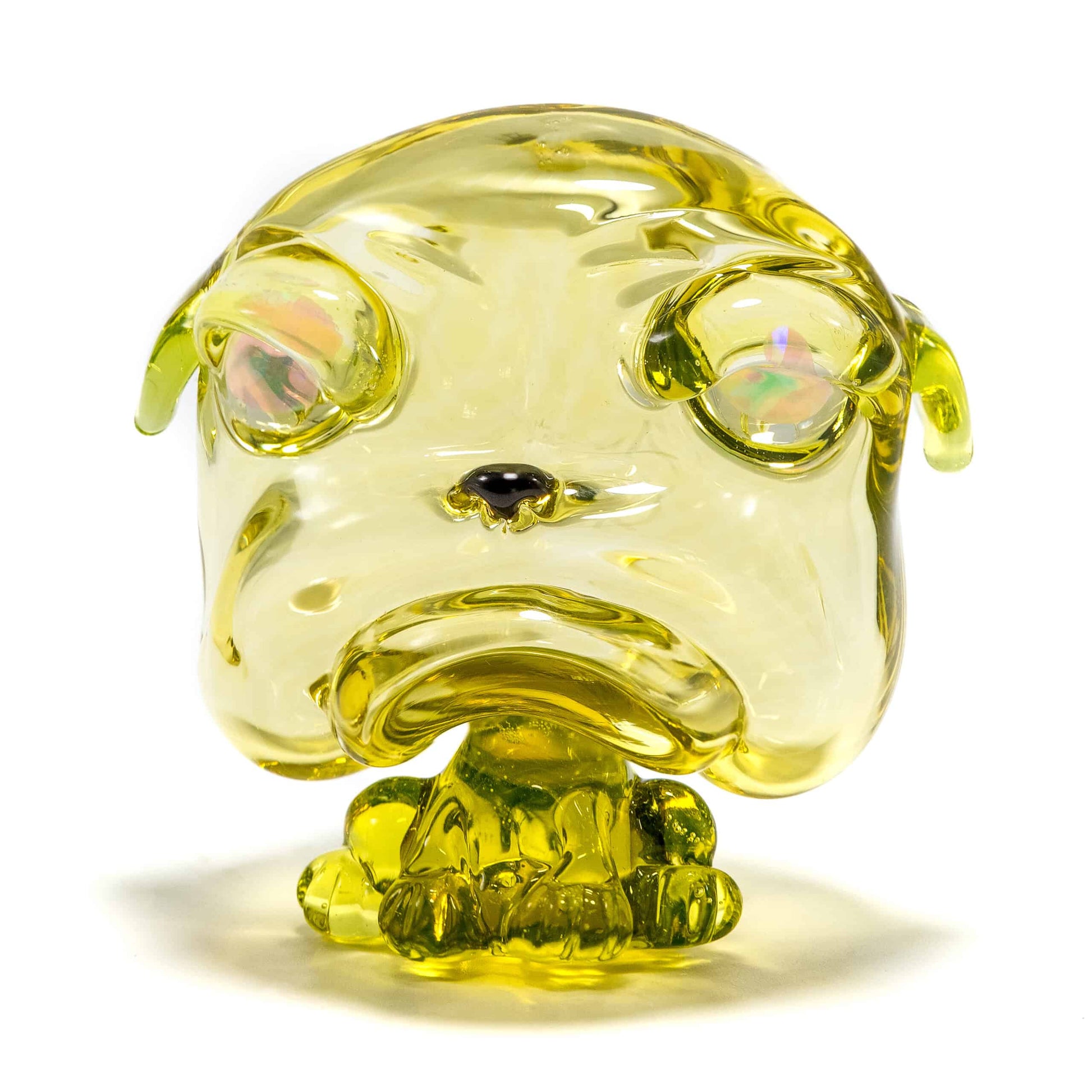 artisan-crafted glass pendant - [SW5] Citrine UV Frenchie Recycler with Opal Eyes Set by Swanny (w/ matching Opal Eyes Frenchie Pendant, Frenchie Spinner Cap, Bobblehead Opal Eyes Pendant, a Swanny Moodmat, and a signed 1300 Pelican