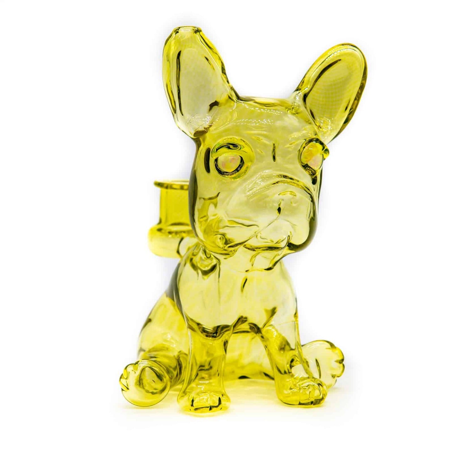 artisan-crafted glass pendant - [SW5] Citrine UV Frenchie Recycler with Opal Eyes Set by Swanny (w/ matching Opal Eyes Frenchie Pendant, Frenchie Spinner Cap, Bobblehead Opal Eyes Pendant, a Swanny Moodmat, and a signed 1300 Pelican