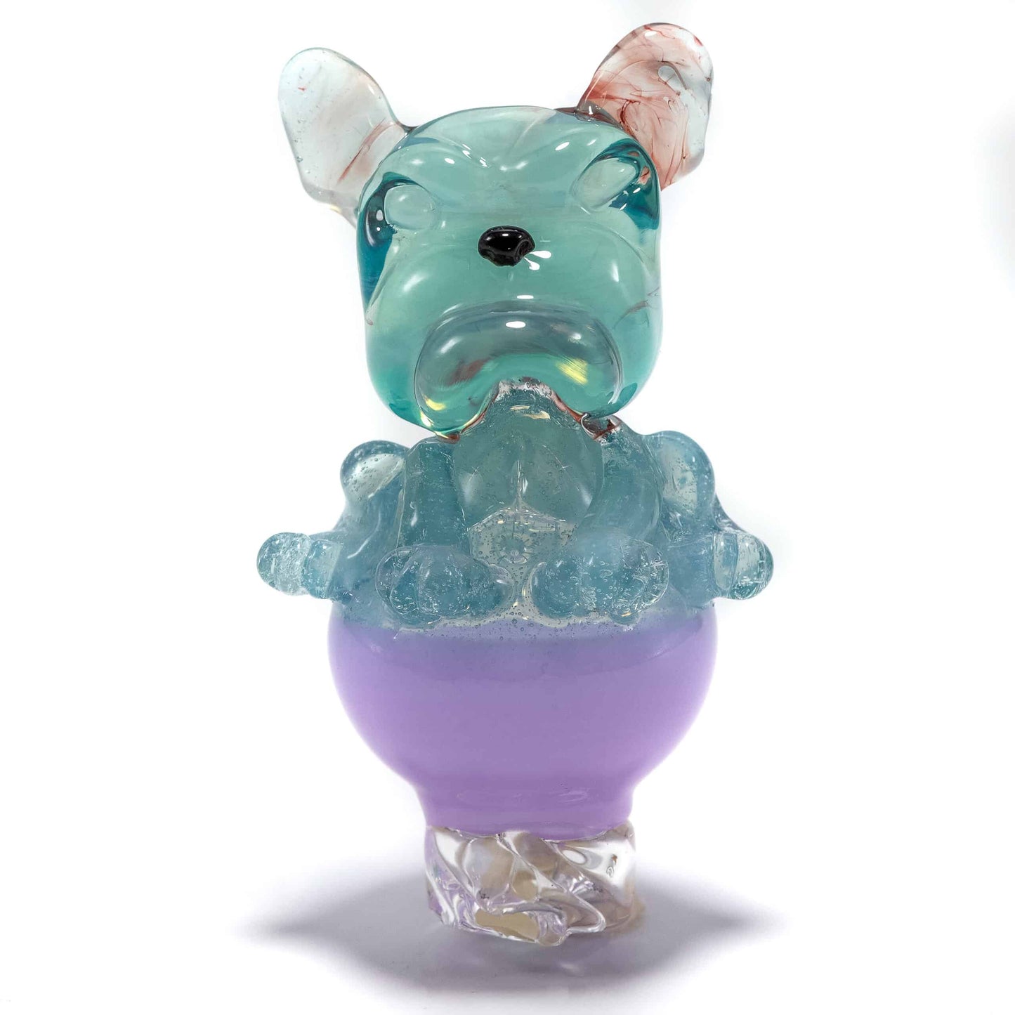 innovative glass pendant - [SW6] Cotton Candy/Zen Frenchie Recycler with Opal Eyes Set by Swanny (w/ matching Opal Eyes Frenchie Pendant, Frenchie Spinner Cap, Bobblehead Opal Eyes Pendant, a Swanny Moodmat, and a signed 1300 P