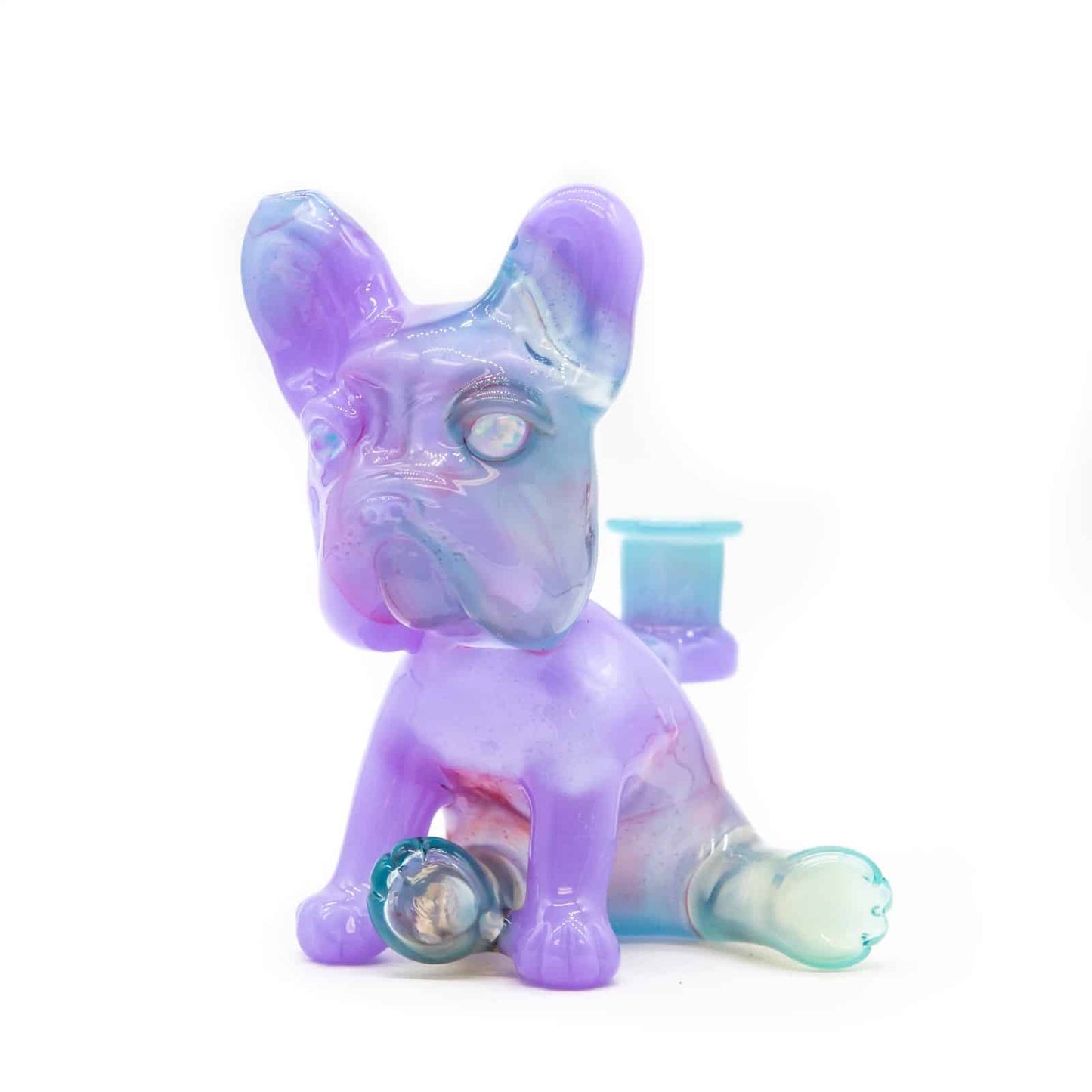 innovative glass pendant - [SW6] Cotton Candy/Zen Frenchie Recycler with Opal Eyes Set by Swanny (w/ matching Opal Eyes Frenchie Pendant, Frenchie Spinner Cap, Bobblehead Opal Eyes Pendant, a Swanny Moodmat, and a signed 1300 P