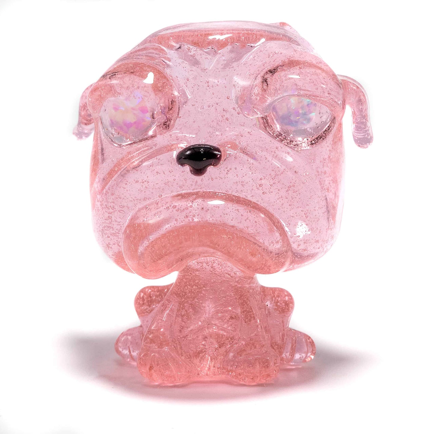 sophisticated glass pendant - [SW4] Pink Lollipop Frenchie Recycler with Opal Eyes Set by Swanny (w/ matching Opal Eyes Frenchie Pendant, Frenchie Spinner Cap, Bobblehead Opal Eyes Pendant, a Swanny Moodmat, and a signed 1300 Peli