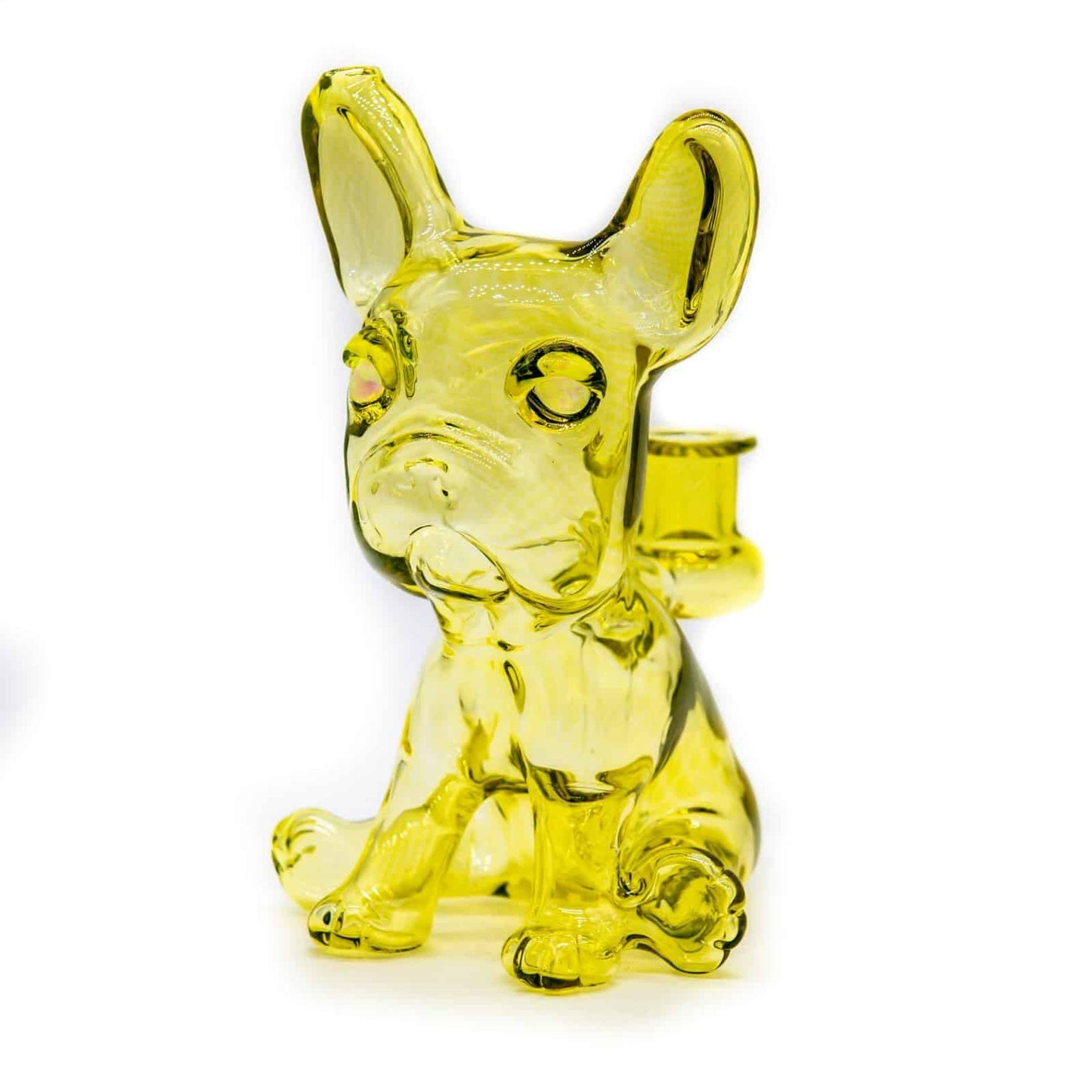 artisan-crafted glass pendant - [SW5] Citrine UV Frenchie Recycler with Opal Eyes Set by Swanny (w/ matching Opal Eyes Frenchie Pendant, Frenchie Spinner Cap, Bobblehead Opal Eyes Pendant, a Swanny Moodmat, and a signed 1300 Pelican