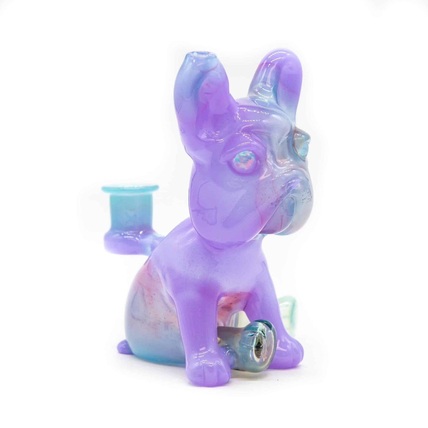 innovative glass pendant - [SW6] Cotton Candy/Zen Frenchie Recycler with Opal Eyes Set by Swanny (w/ matching Opal Eyes Frenchie Pendant, Frenchie Spinner Cap, Bobblehead Opal Eyes Pendant, a Swanny Moodmat, and a signed 1300 P