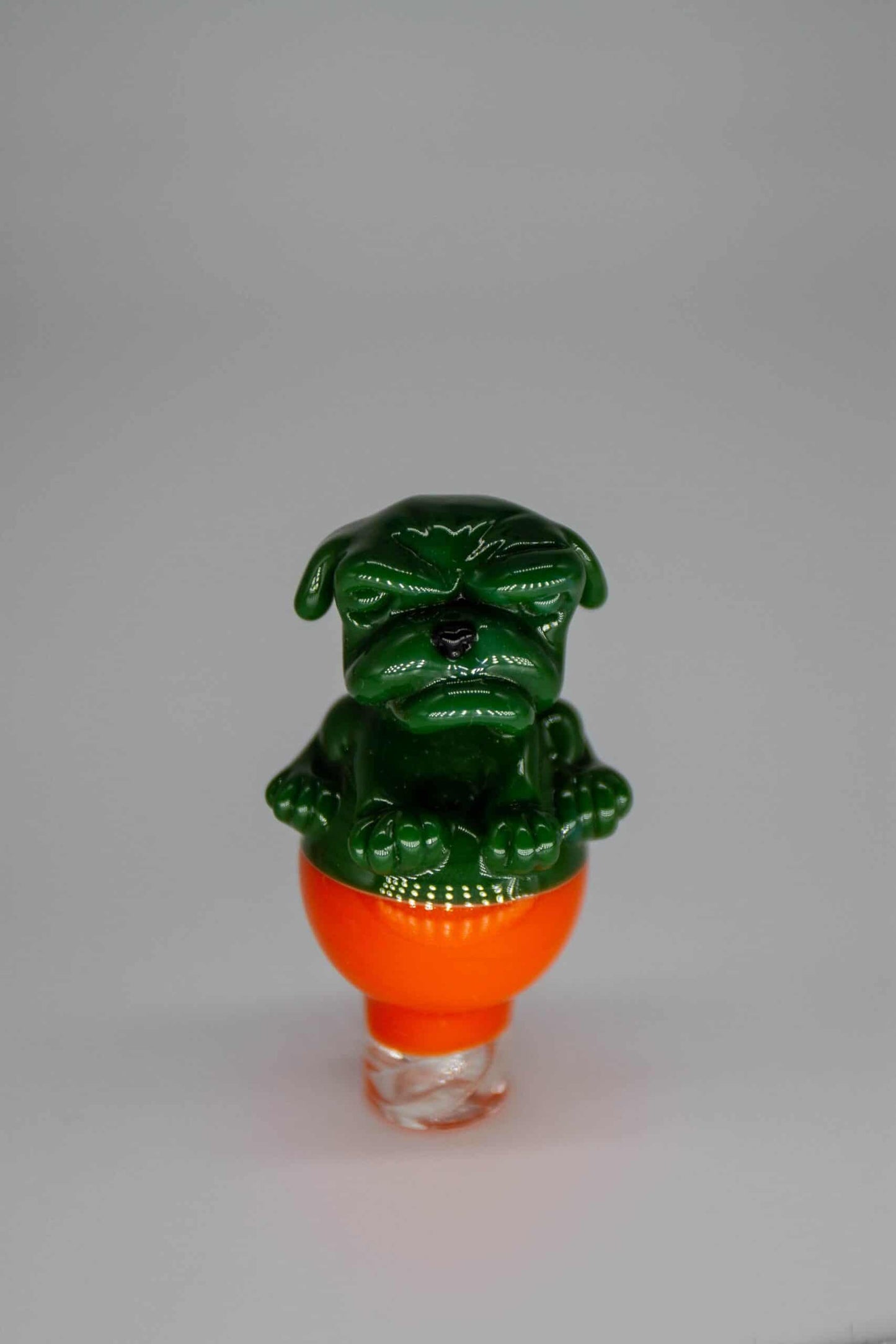 exclusive design of the Miami Orange/Green Bullie Spinner Carb Cap by Swanny
