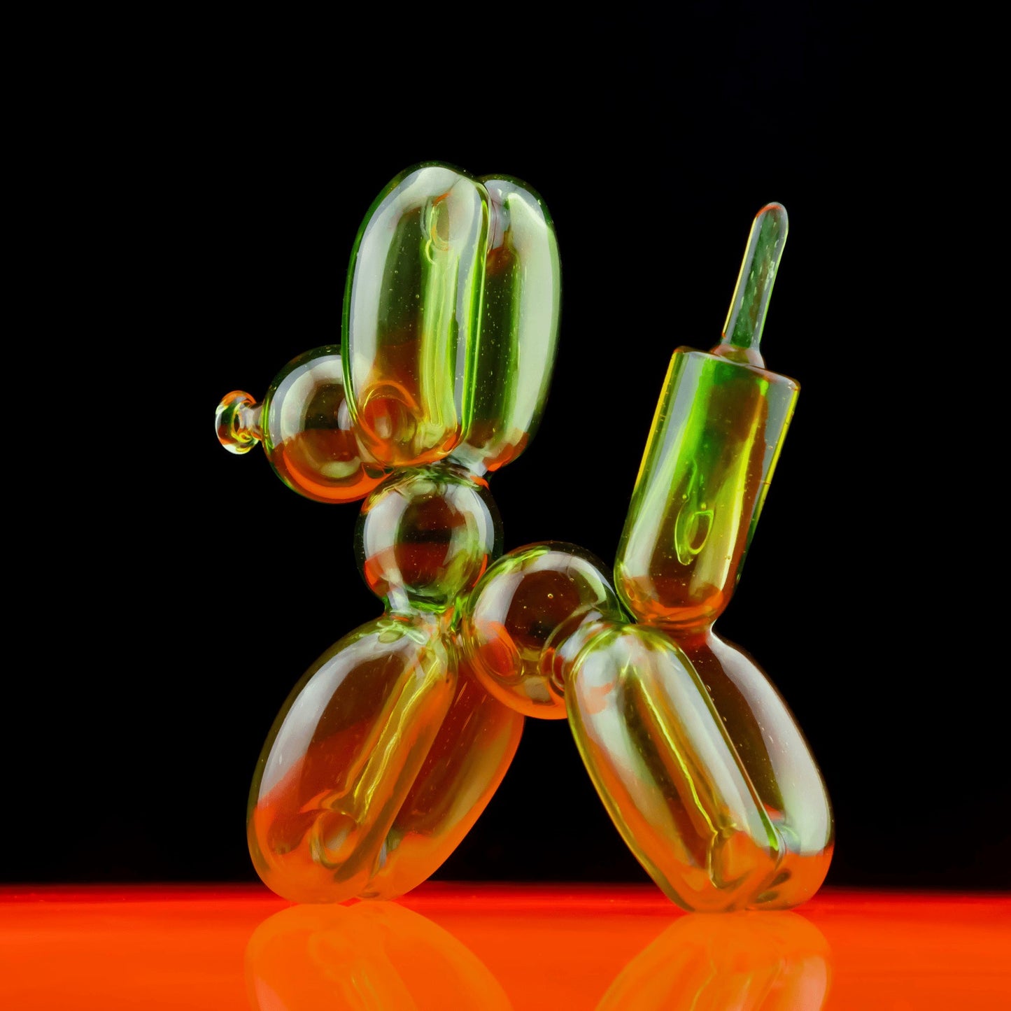 artisan-crafted design of the UV Reactive Citrine Full Size Balloon Dog Rig by Blitzkriega