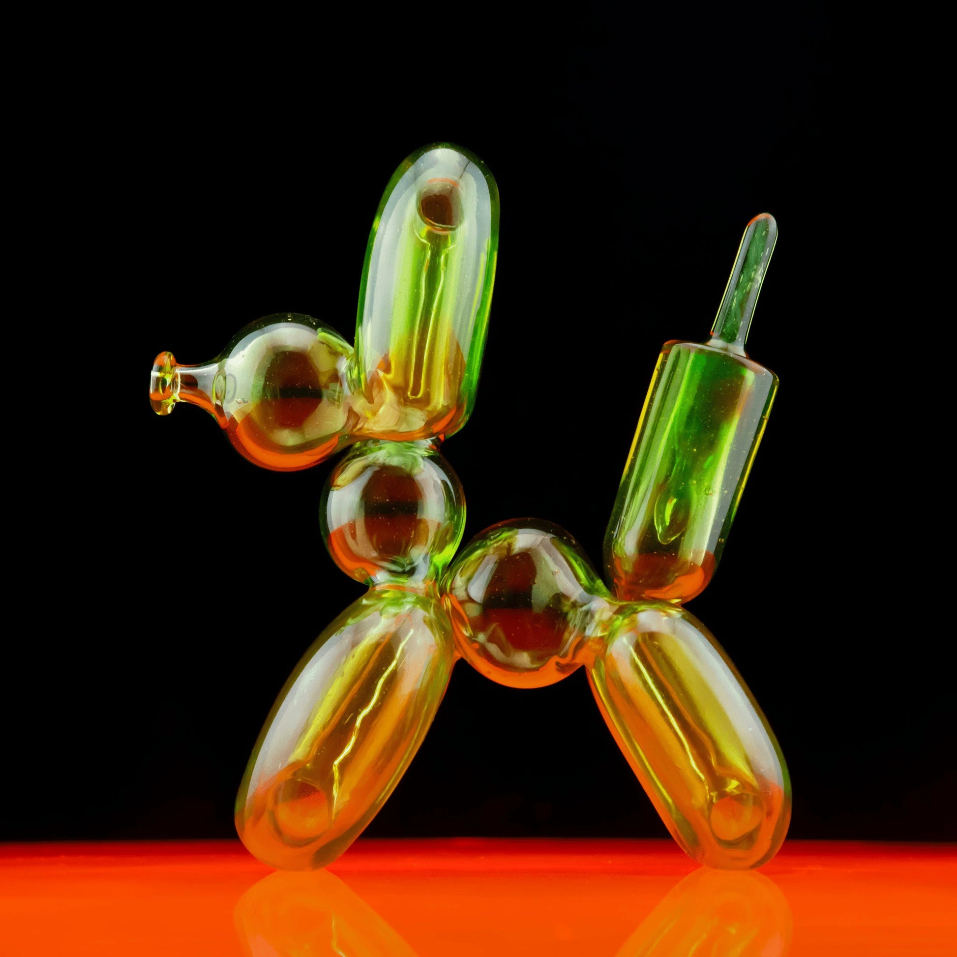 artisan-crafted design of the UV Reactive Citrine Full Size Balloon Dog Rig by Blitzkriega