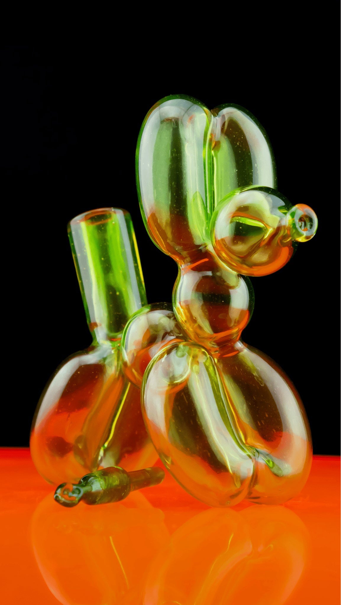 artisan-crafted design of the UV Reactive Citrine Full Size Balloon Dog Rig by Blitzkriega