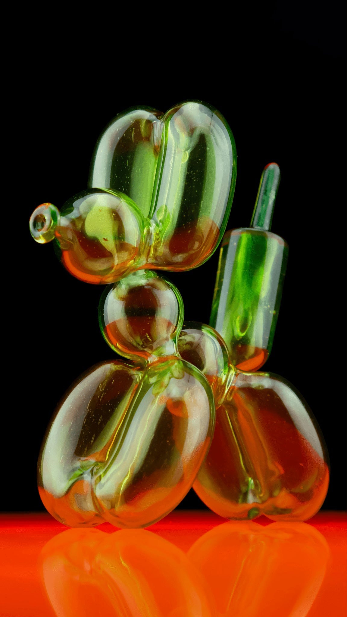 artisan-crafted design of the UV Reactive Citrine Full Size Balloon Dog Rig by Blitzkriega