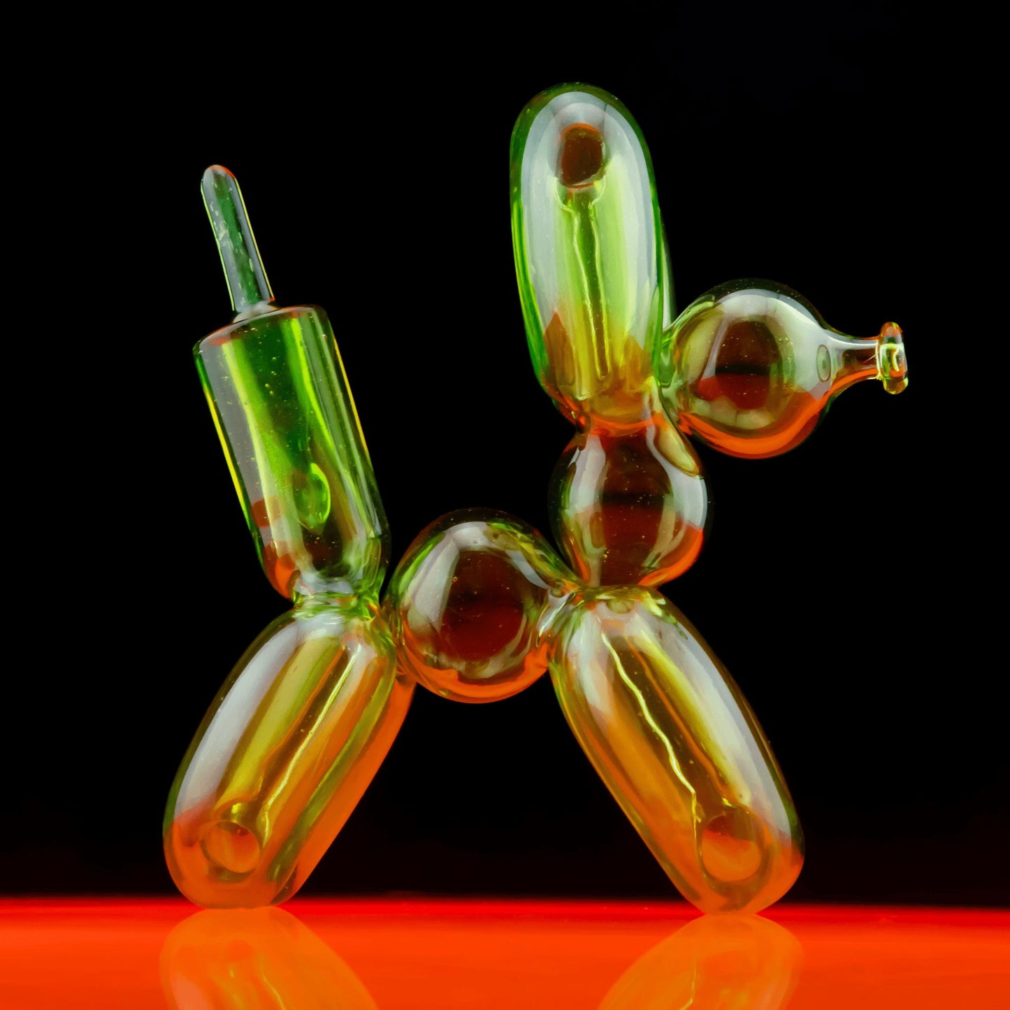 artisan-crafted design of the UV Reactive Citrine Full Size Balloon Dog Rig by Blitzkriega