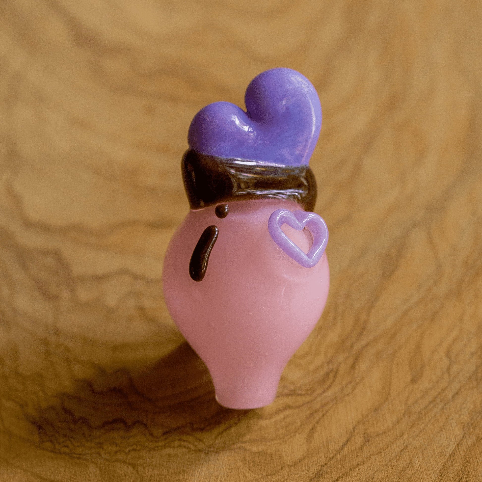soft design of the Pink Carb Cap w/ Purple Hearts by Sakibomb