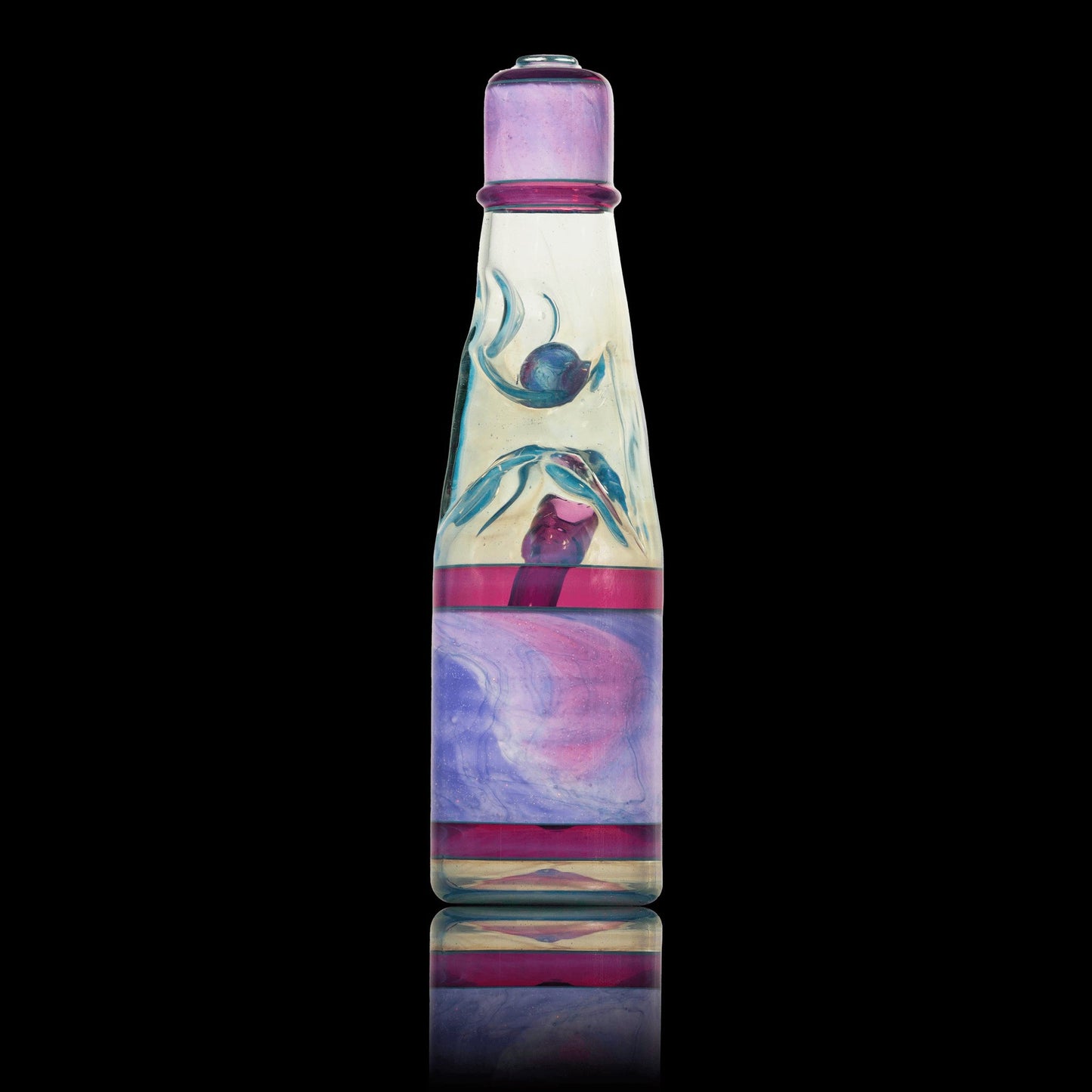 luxurious art piece - Scribble Ramune Bottle by Jack Blew Glass x Scomo Moanet (2021)