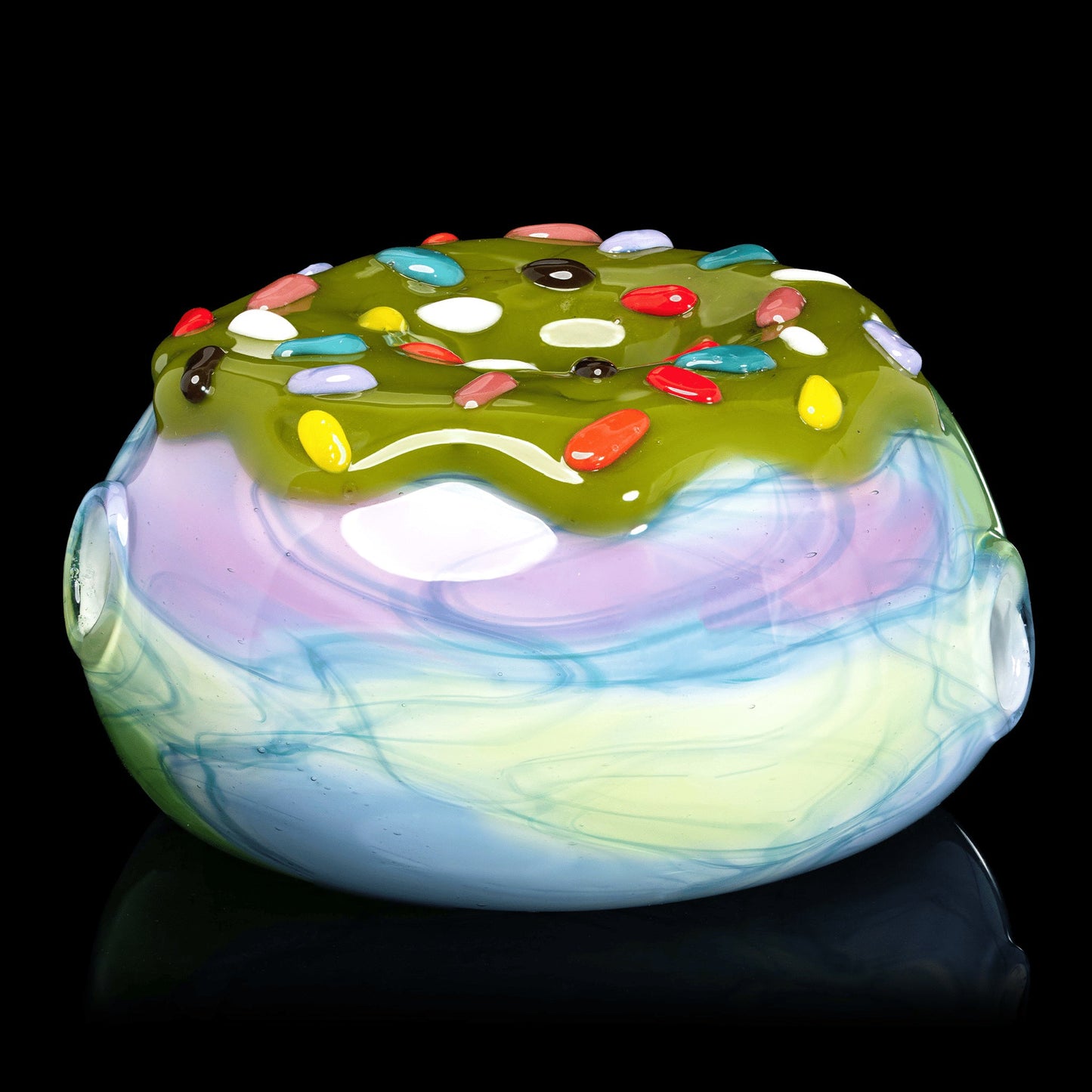 heady art piece - Green Frosted Scribble Donut Bowl by KGB x Scomo Moanet (2021)