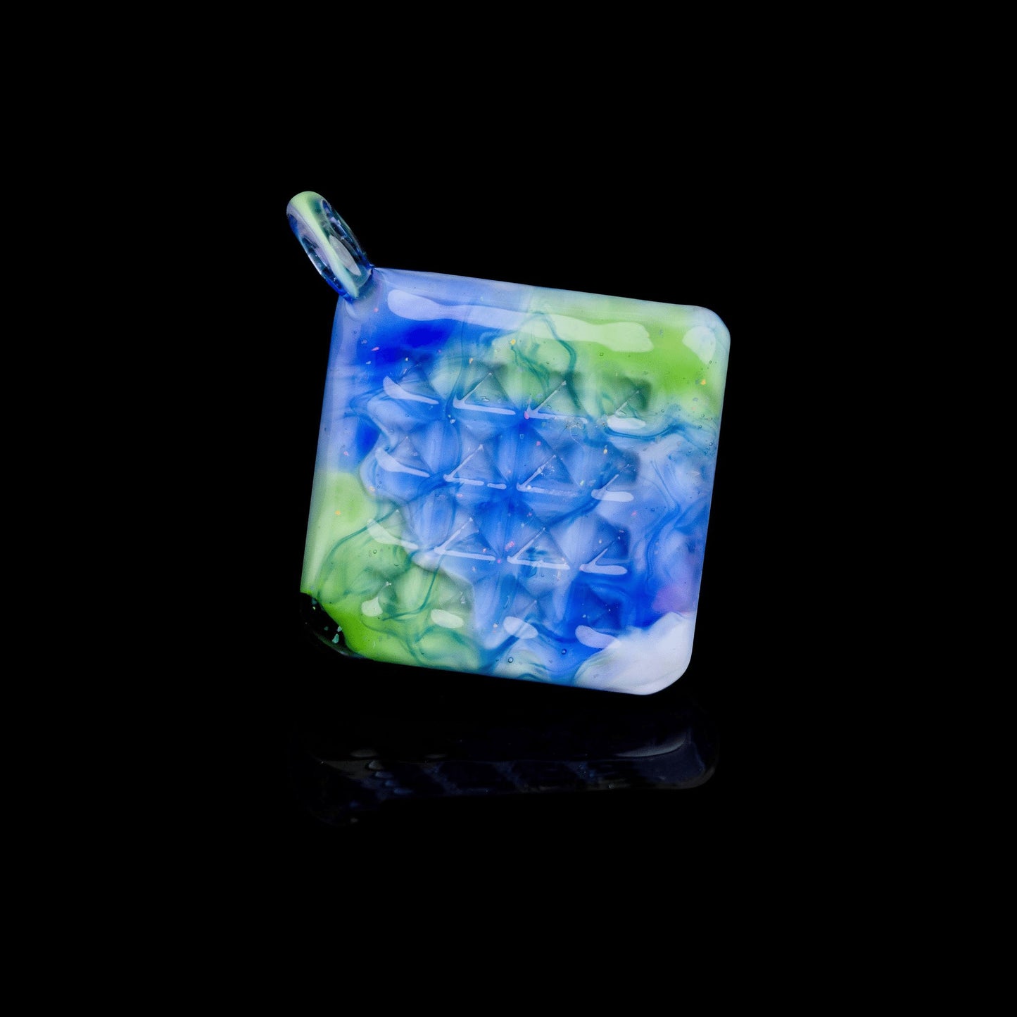 artisan-crafted glass pendant - Scribble Waffle Pendant (C) by Scomo Moanet x Preston Hanna (2022 Drop)
