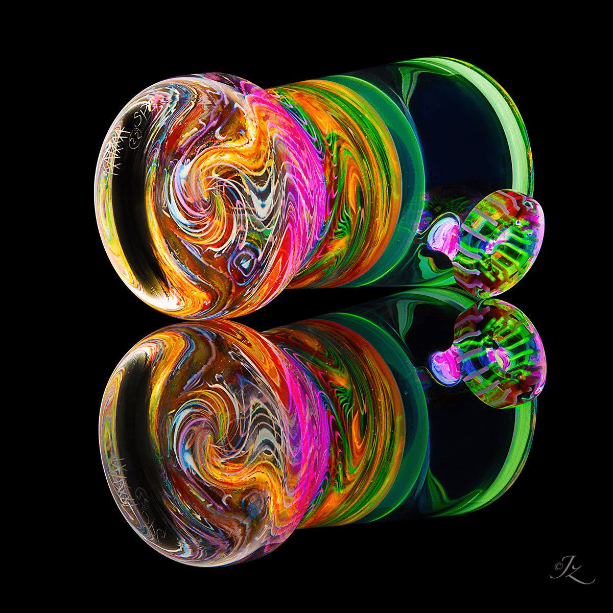 artisan-crafted art piece - Shot Glass Collaboration by Karma Glass x Stephan Peirce (Coffee + Colada 2022)