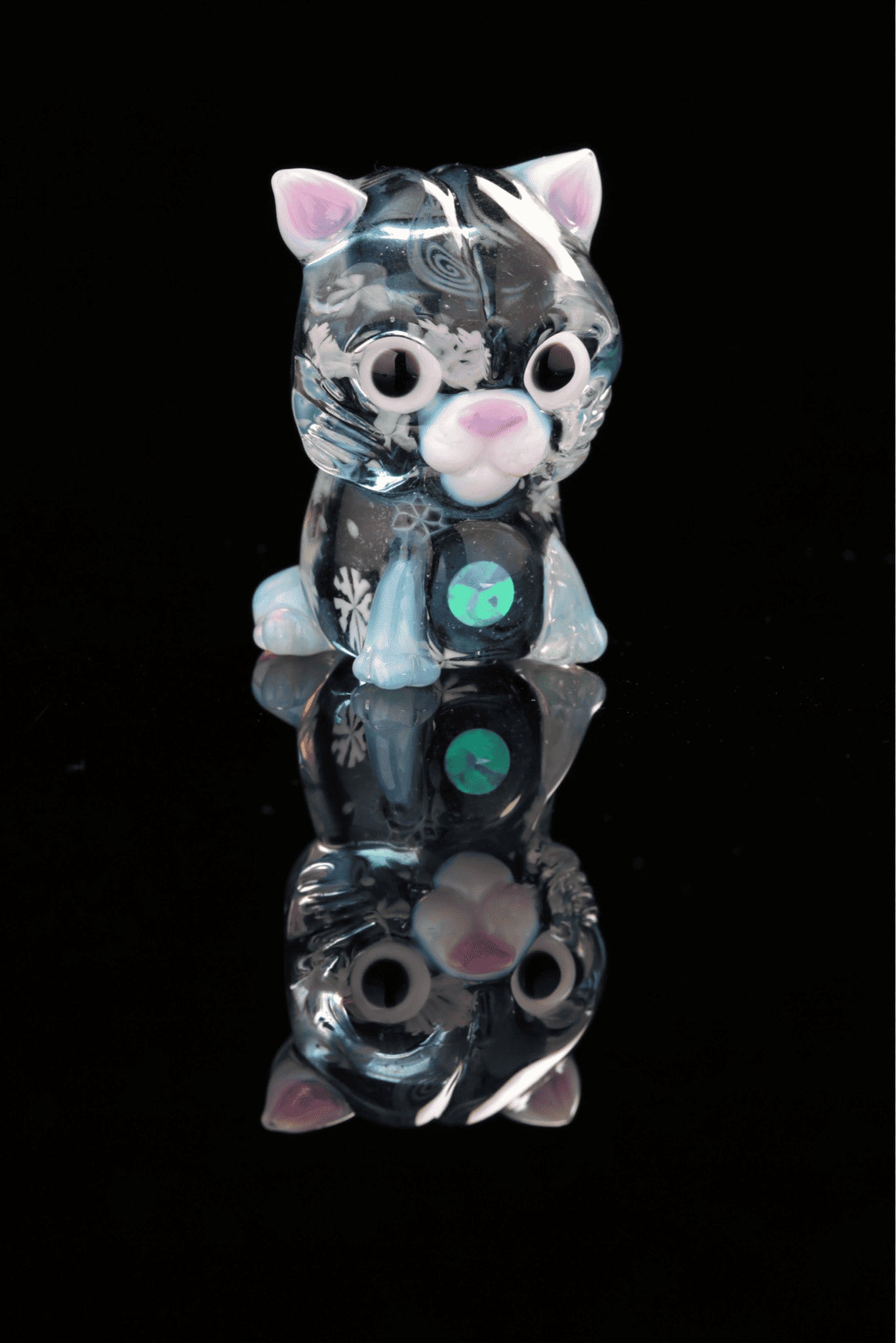 hand-blown glass pendant - Kitty Pendant by Chaka Glass x Nathan Belmont (Belmont’s Beasts) (SOLD)