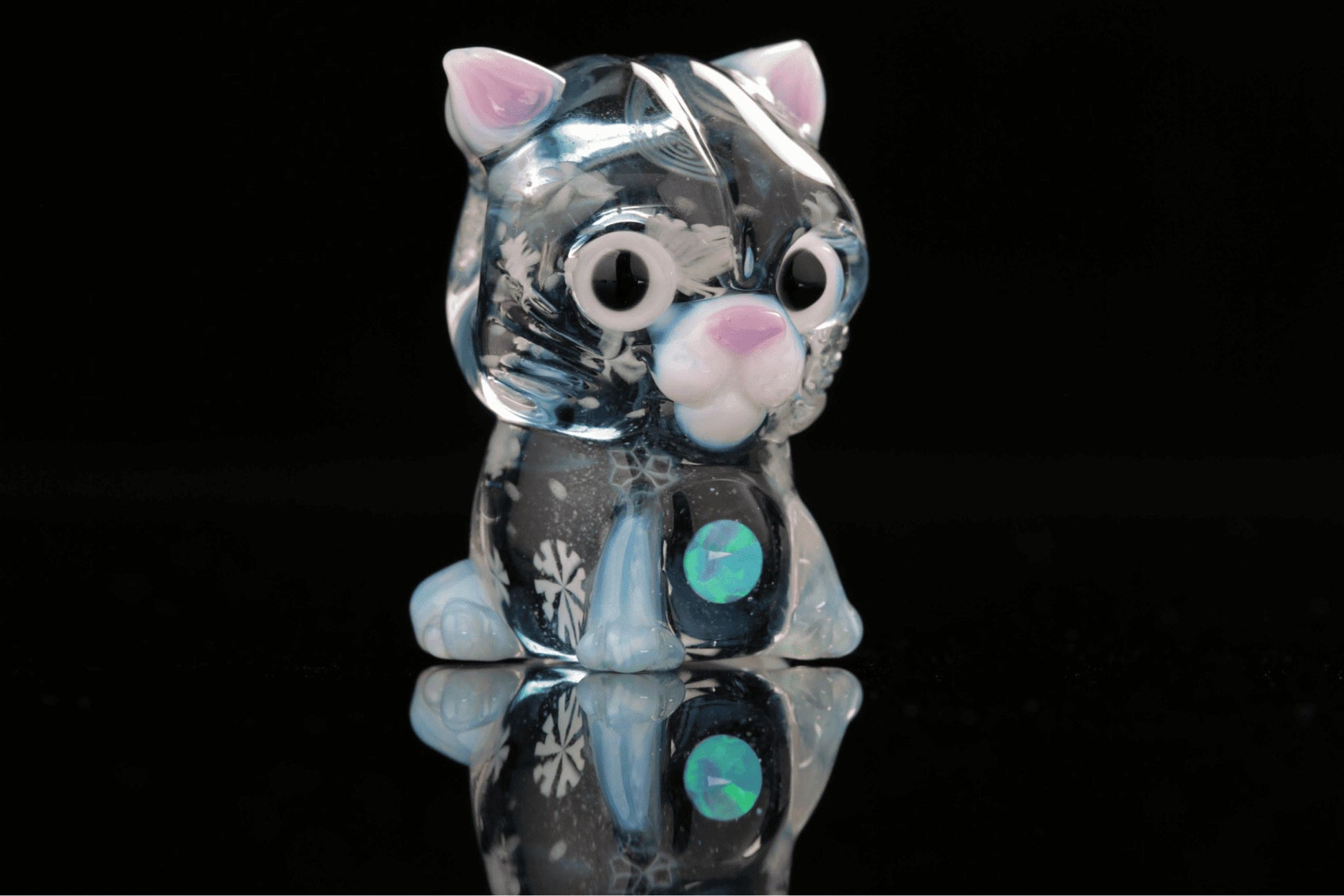 hand-blown glass pendant - Kitty Pendant by Chaka Glass x Nathan Belmont (Belmont’s Beasts) (SOLD)