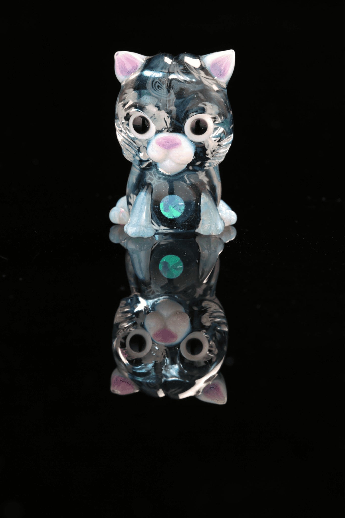 hand-blown glass pendant - Kitty Pendant by Chaka Glass x Nathan Belmont (Belmont’s Beasts) (SOLD)