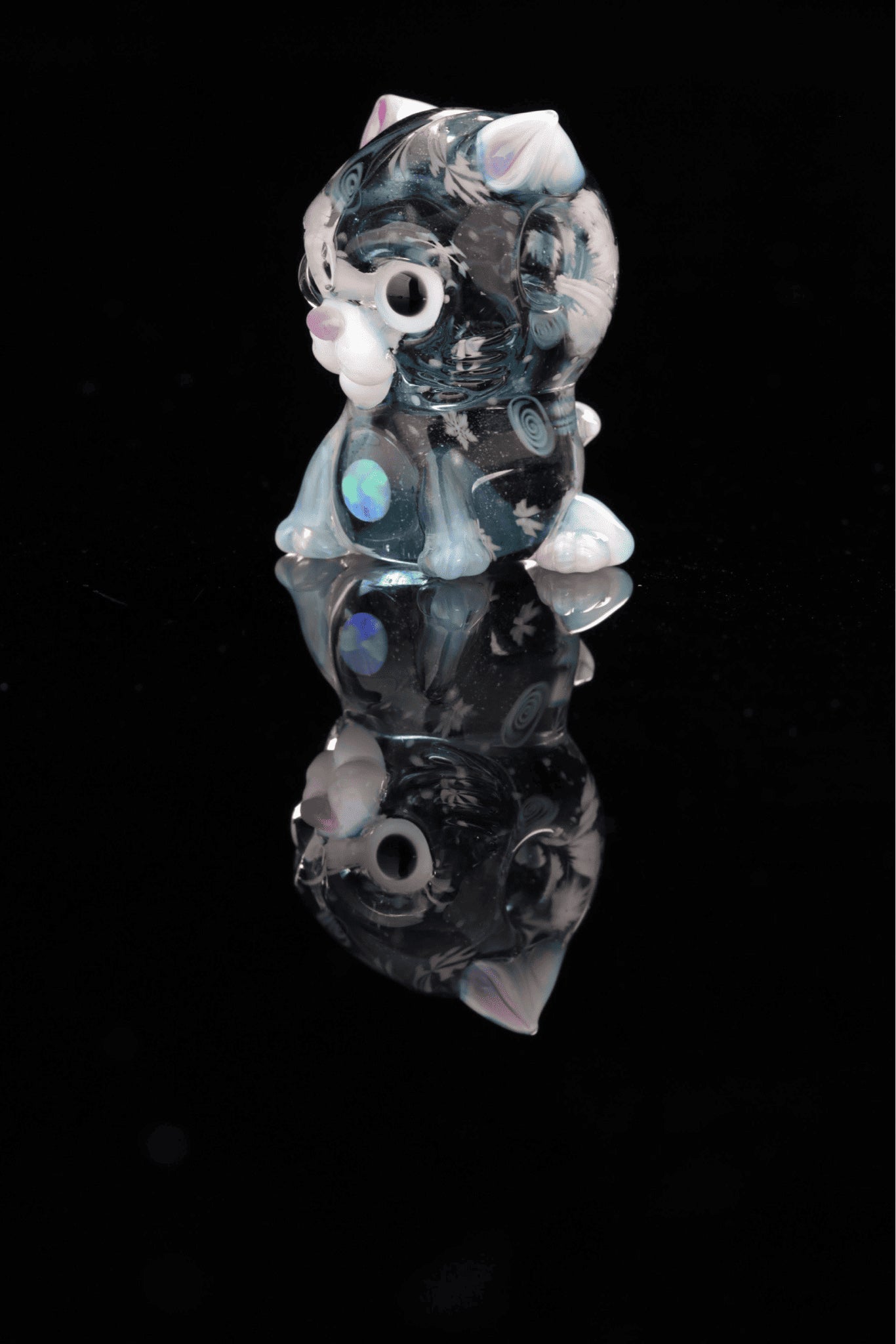 hand-blown glass pendant - Kitty Pendant by Chaka Glass x Nathan Belmont (Belmont’s Beasts) (SOLD)