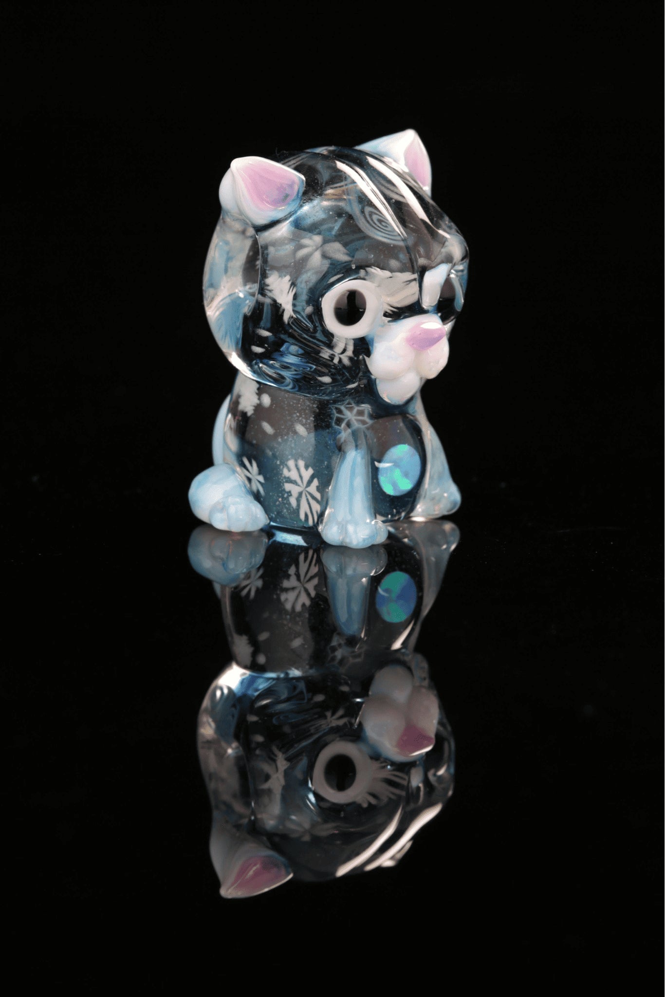 hand-blown glass pendant - Kitty Pendant by Chaka Glass x Nathan Belmont (Belmont’s Beasts) (SOLD)