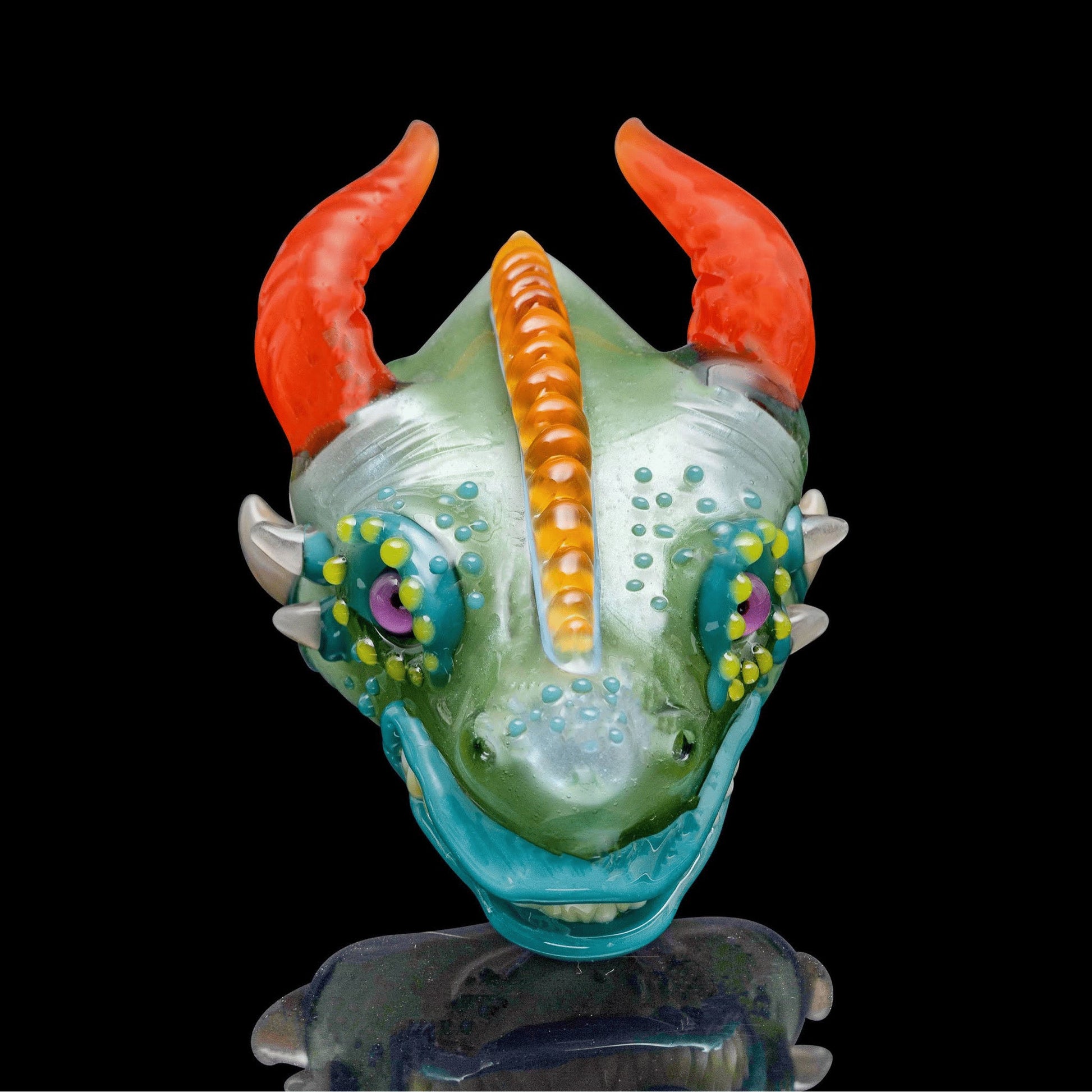 luxurious glass pendant - Green Dragon Head Pendant by Nathan Belmont (Belmont’s Beasts)