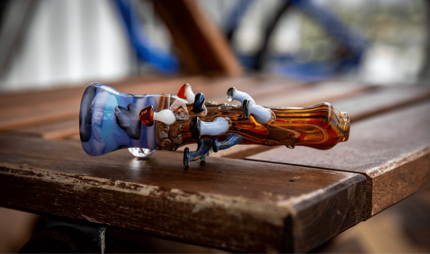sophisticated art piece - Cloud and Shroom Chillum (B) by Gnarla Carla (2022 Release)
