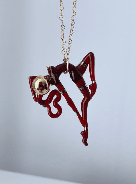 heady glass pendant - Solo Red Girl with Globe Head Pendant by Sibelley (Cyber Punks 2022 Release)