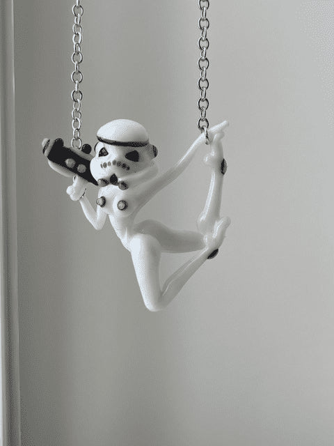 artisan-crafted glass pendant - Solo Storm Trooper Pendant by Sibelley (Cyber Punks 2022 Release)