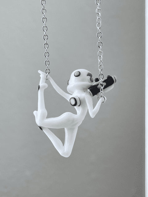 artisan-crafted glass pendant - Solo Storm Trooper Pendant by Sibelley (Cyber Punks 2022 Release)