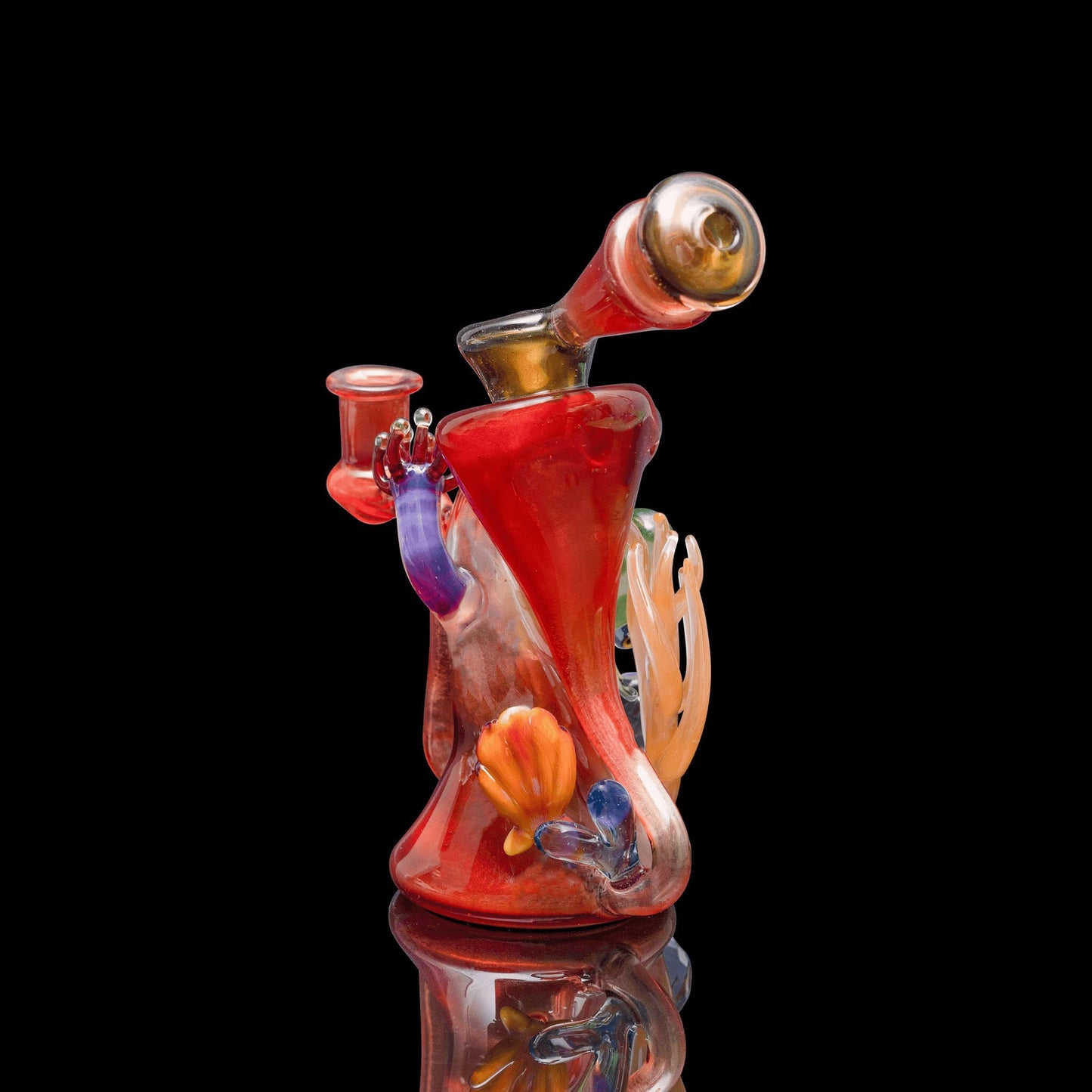 heady art piece - Solo Red Recycler by Burtoni Glass (Release 2022)