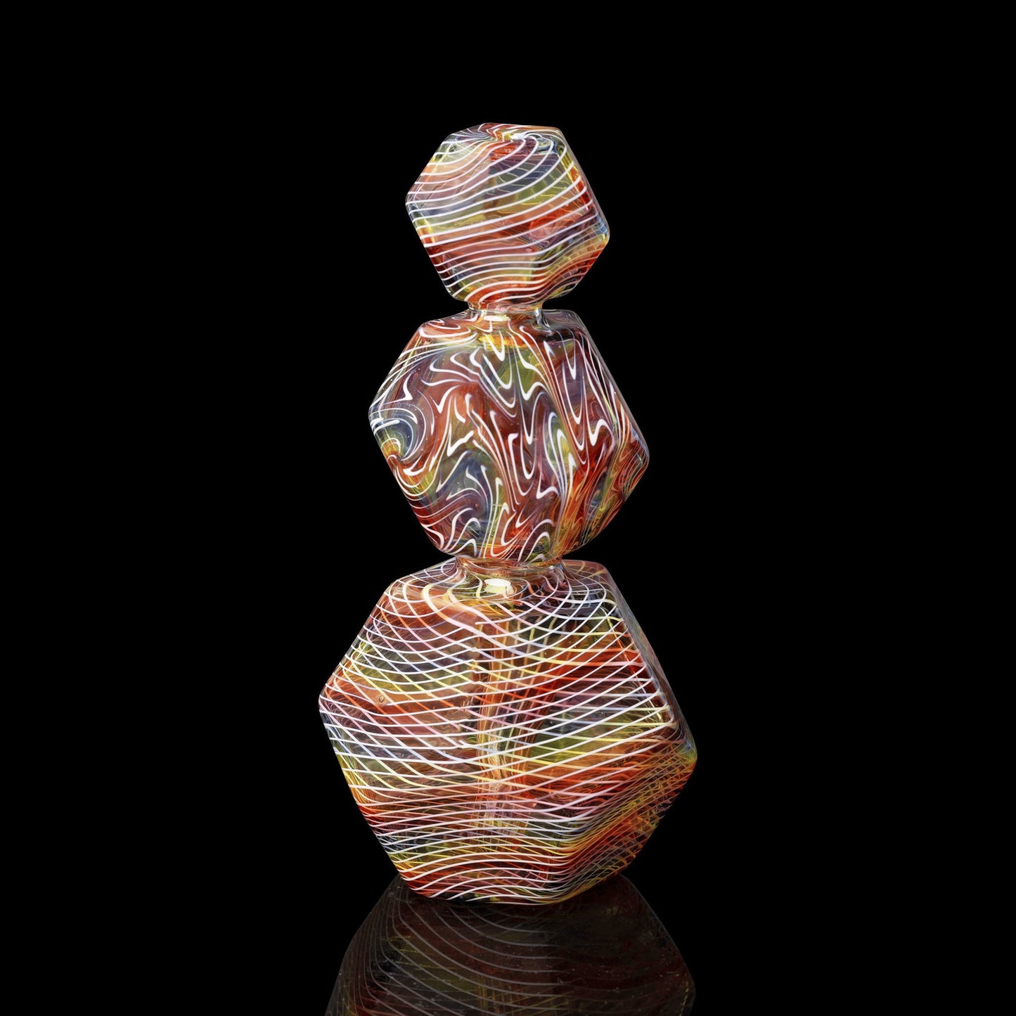 artisan-crafted art piece - Collab Geo Stack by Kuhns Glass x Karma Glass (Rainbow Equinox 2022)