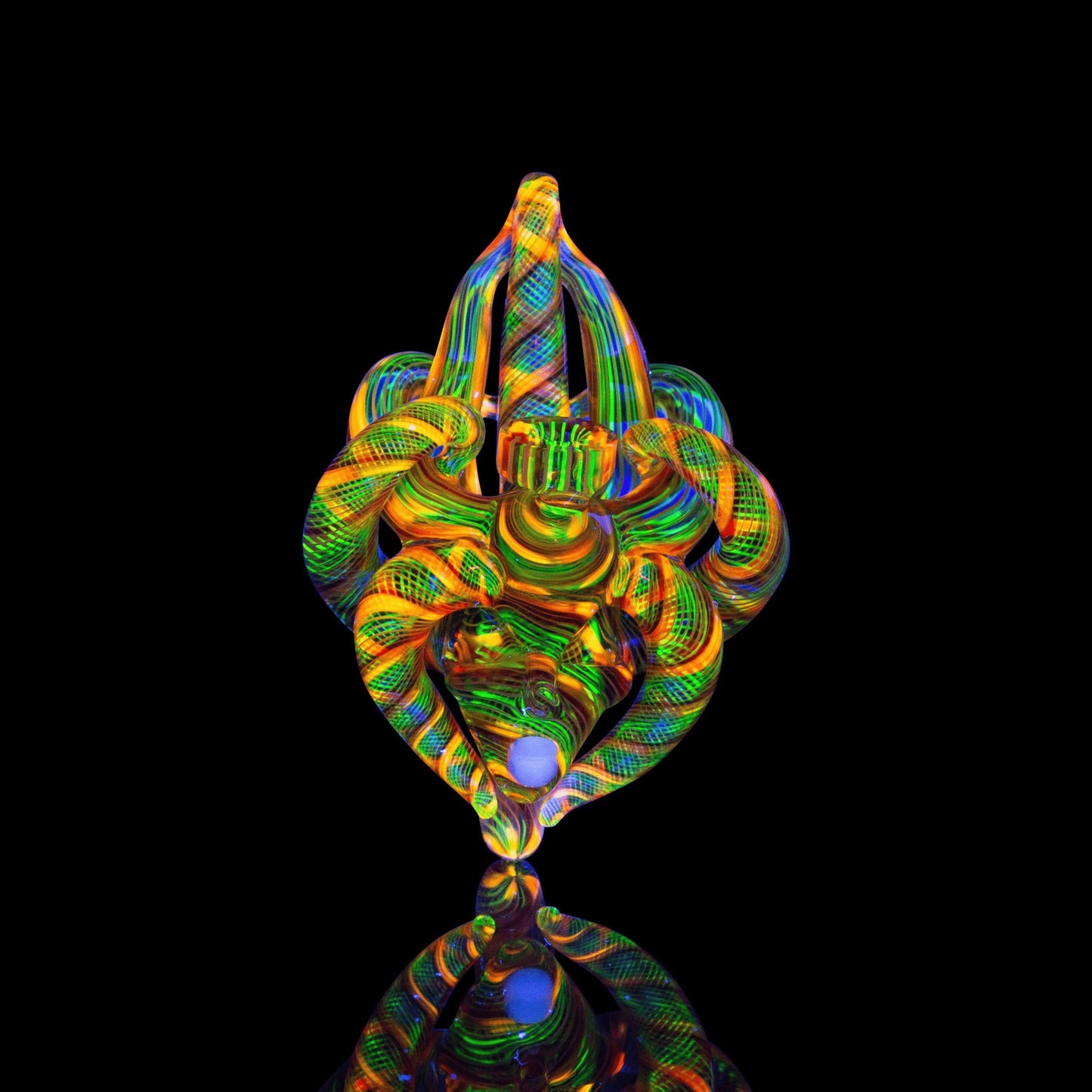 artisan-crafted glass pendant - Collab Goddess Pendant by LaceFace x Karma Glass (Rainbow Equinox 2022)