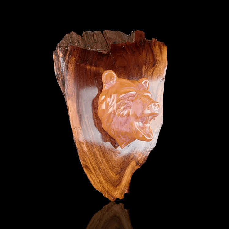 artisan-crafted art piece - Goldie Bear by Cha Glass x Nolan Callahan (SCOPE 2022)