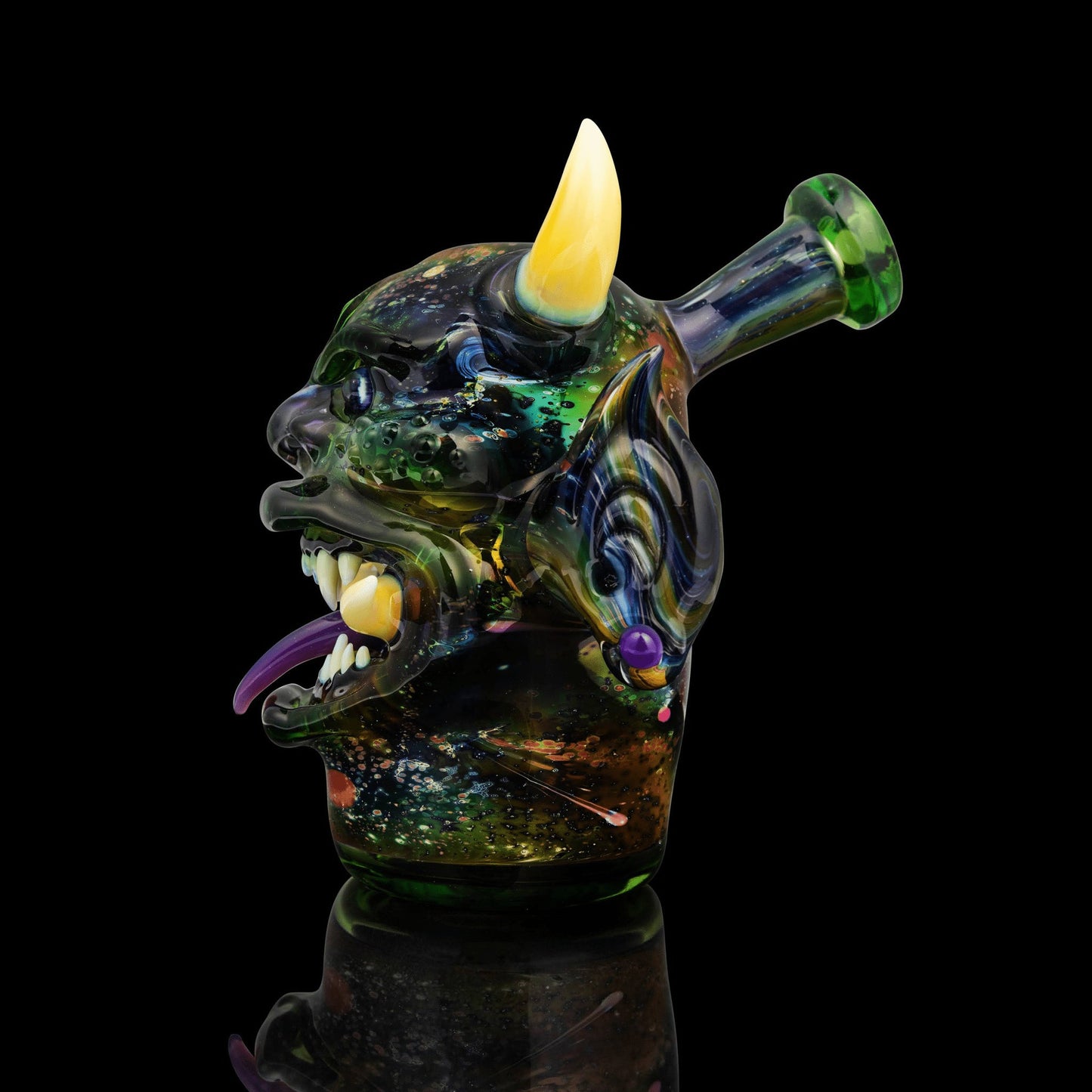 hand-blown art piece - Space Oni by Nathan Belmont x Nathan (N8) Miers (SCOPE 2022)