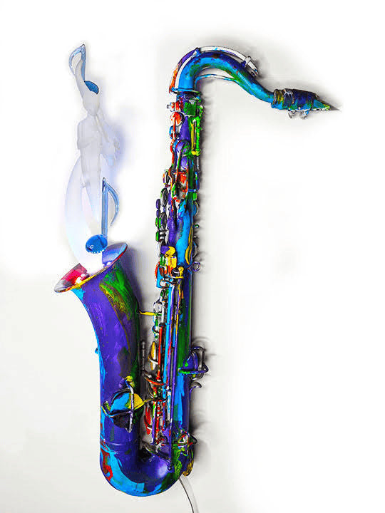 innovative art piece - In the Spirit of Jazz #3 by Turtle Time Glass (SCOPE 2022)