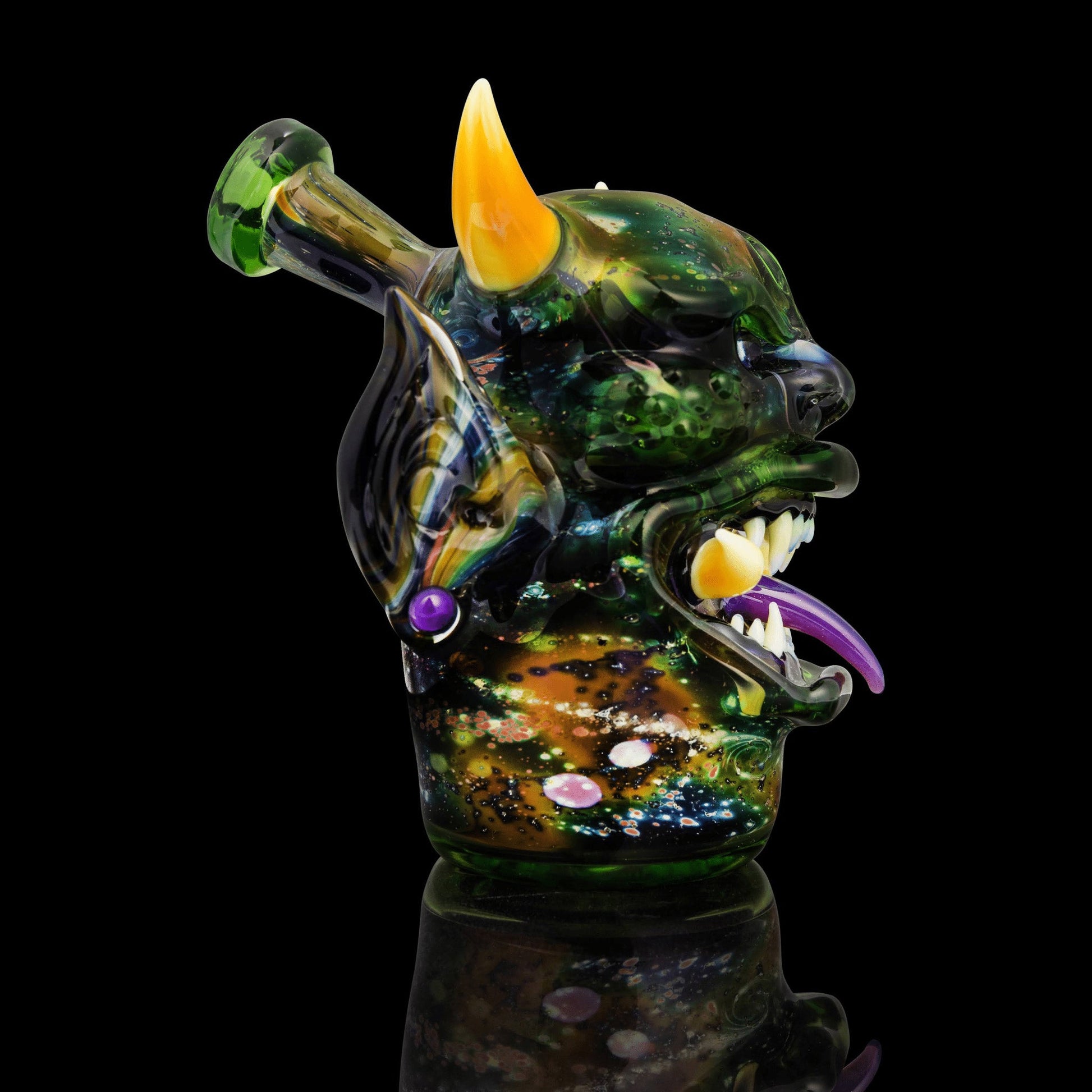 hand-blown art piece - Space Oni by Nathan Belmont x Nathan (N8) Miers (SCOPE 2022)