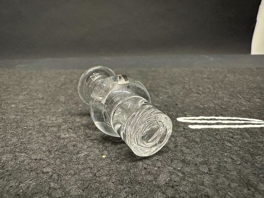 unique design of the 25mm Clear Ball Spinner Carb Cap by Bradley Miller