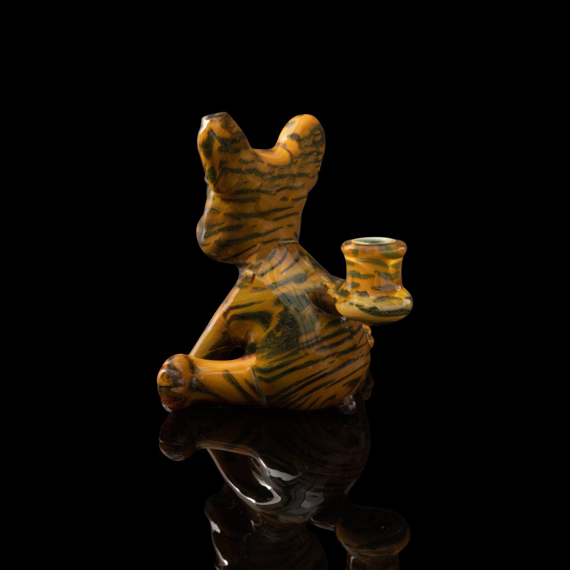 meticulously crafted design of the Fumed Tiger Custom Stripe Pattern Mini Frenchie Rig w/ Opal Eyes by Swanny (2023)