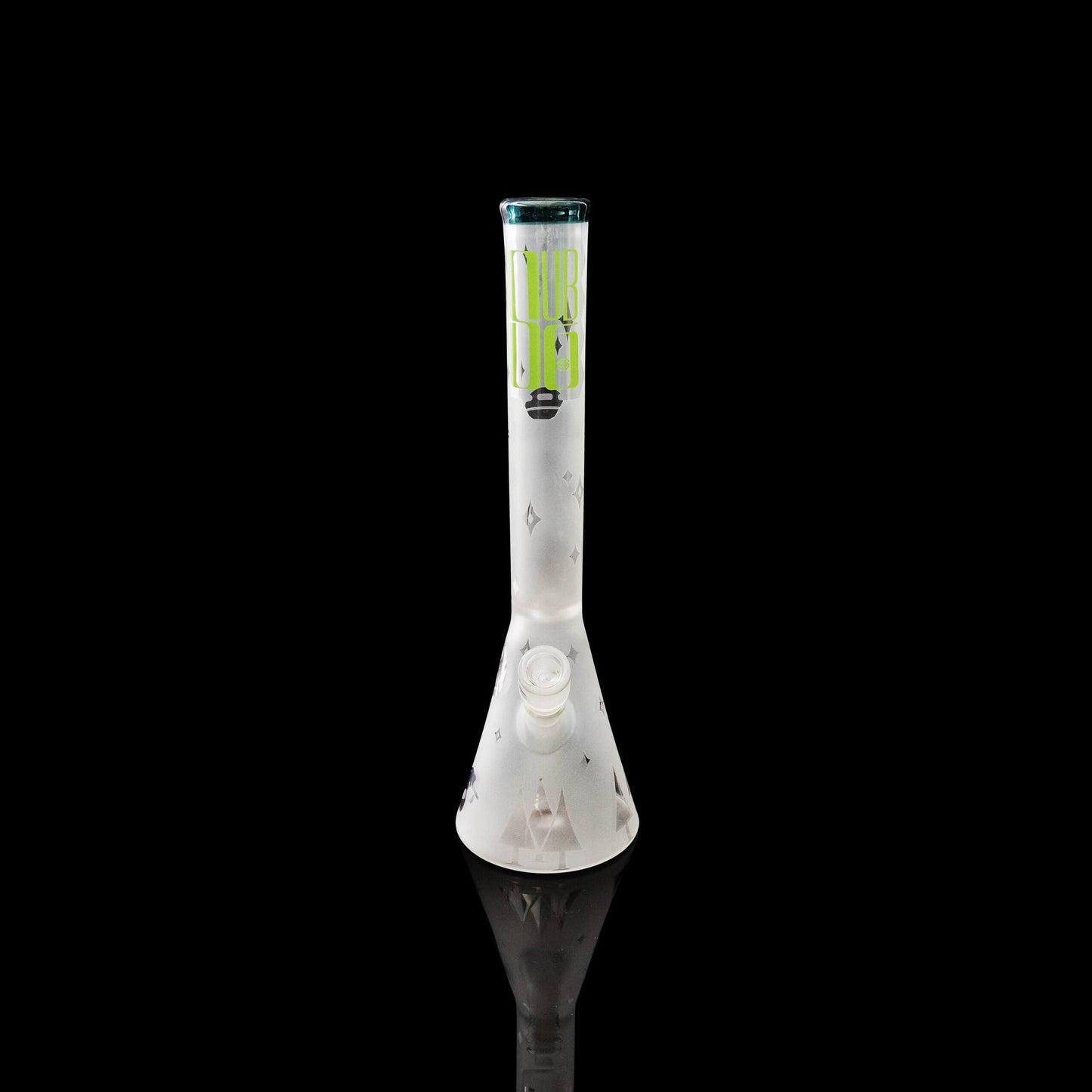 heady art piece - Blue and Green Sandblasted Beaker by Subliminal Glass (2023 Release)