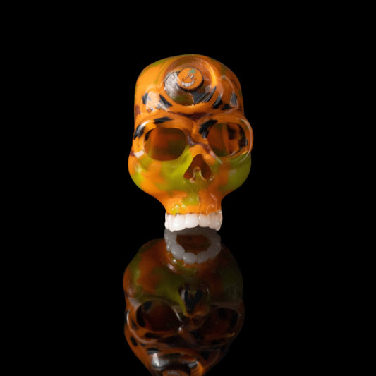 meticulously crafted glass pendant - Crunklestein x Atomik x Groe Skull Pendant (Got the Juice Vol. 2)