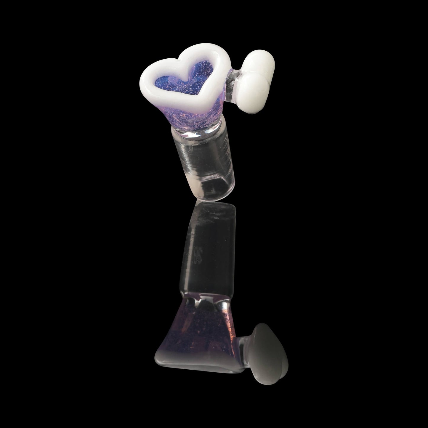 heady art piece - Purple with White Lip 14mm Male Love (A) Slide by Sakibomb (2023)