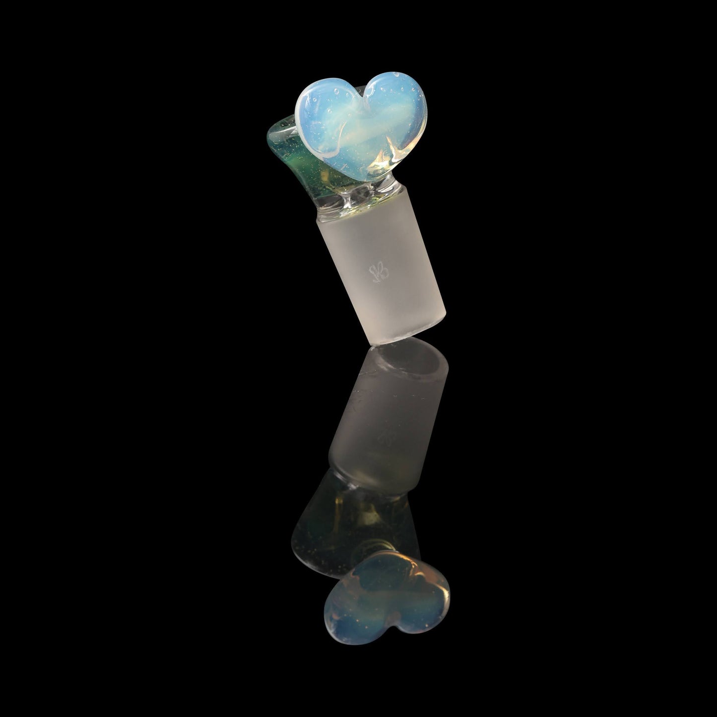 hand-blown art piece - Green 18mm Male Love Slide by Sakibomb (2023)