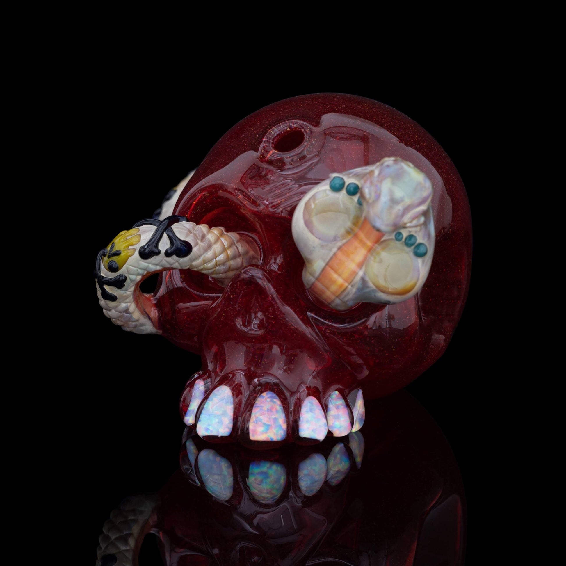 hand-blown art piece - Cobra w/ Crushed Opal Skull by Carsten Carlile x Sweers (2023)