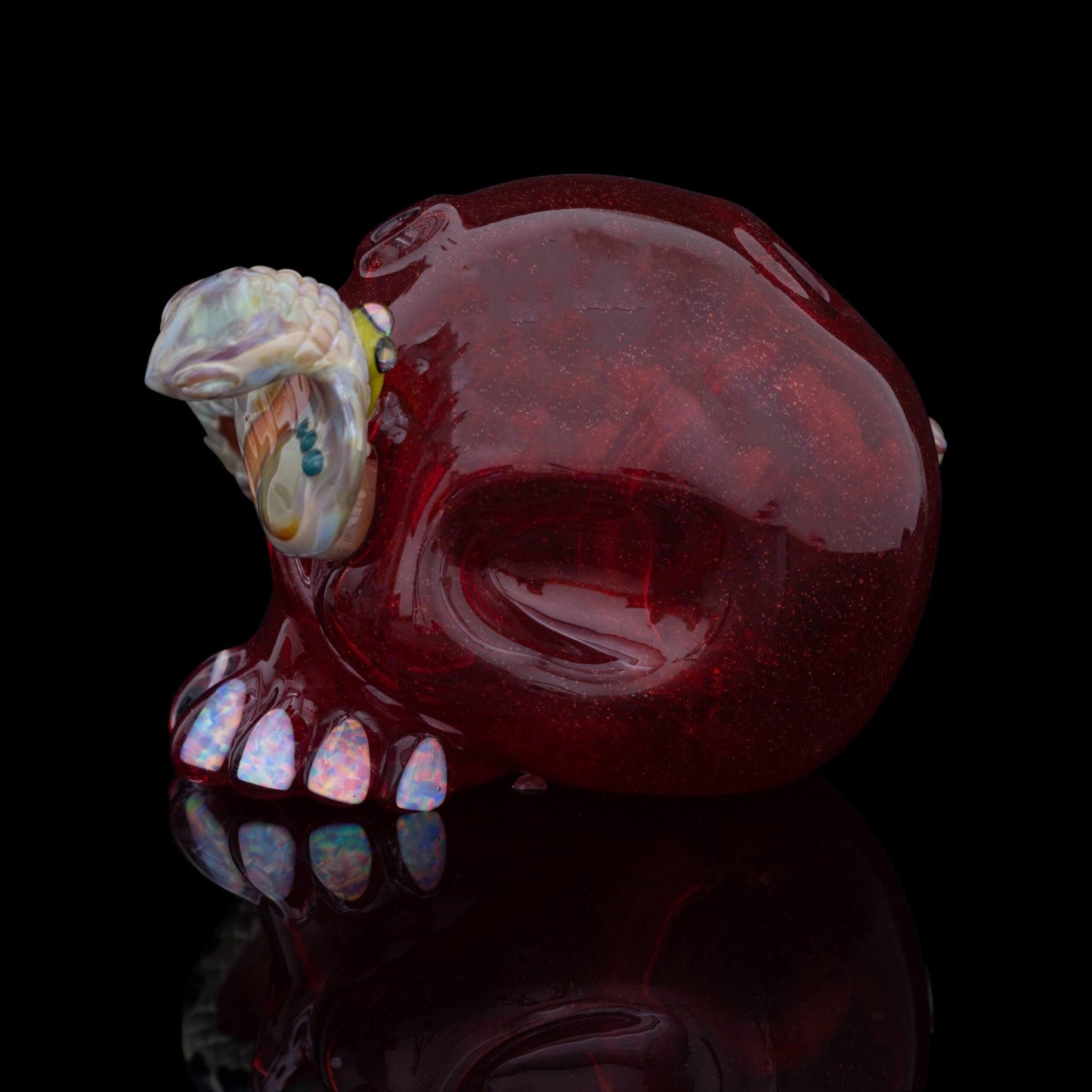 hand-blown art piece - Cobra w/ Crushed Opal Skull by Carsten Carlile x Sweers (2023)